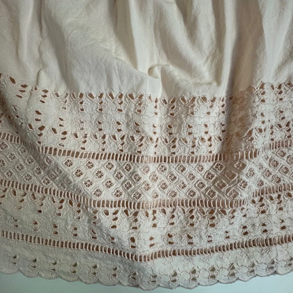 J.Crew Women's Small 100% Cotton Pale Pink Lace Hem Sweatshirt